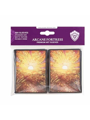 ARCANE FORTRESS 100CT SLEEVES MATTE ART GOLDEN PLAINS