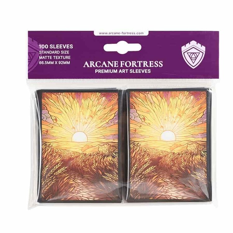 ARCANE FORTRESS 100CT SLEEVES MATTE ART GOLDEN PLAINS