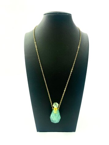 HYMGHO HYMGHO GEMSTONE POTION BOTTLE NECKLACE GREEN FLUORITE