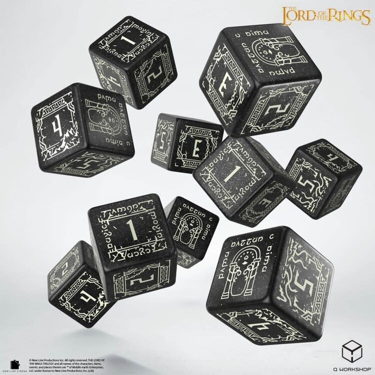 THE LORD OF THE RINGS MORIA 10 D6 GLOW IN THE DARK DICE SET