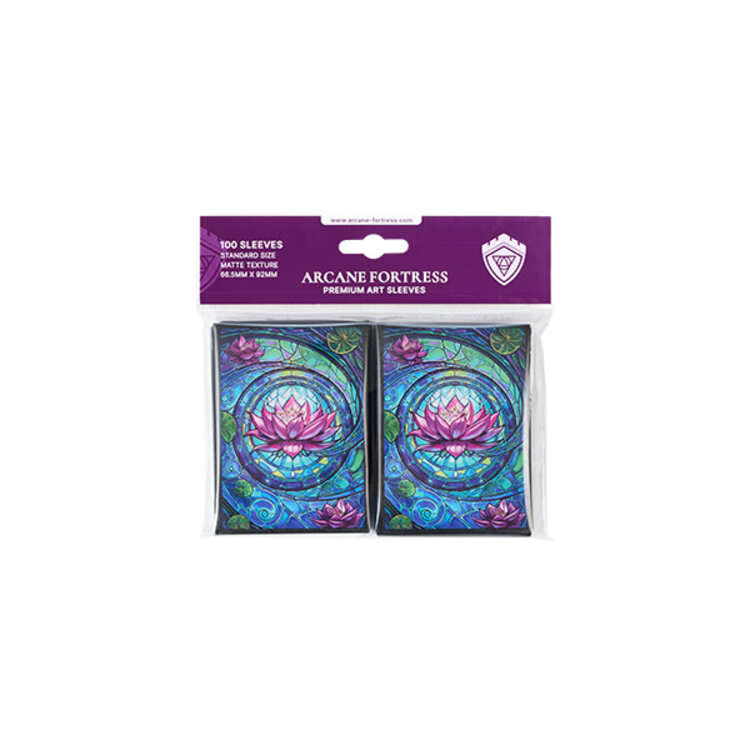 ARCANE FORTRESS 100CT SLEEVES MATTE ART STAINED GLASS BLOSSOM GRACE