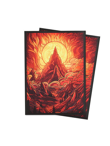 ARCANE FORTRESS 100CT SLEEVES MATTE ART STAINED GLASS BURNING MOUNTAIN