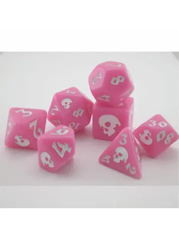 BLACK DEATH PINK DEATH 7 CT RPG DICE SET