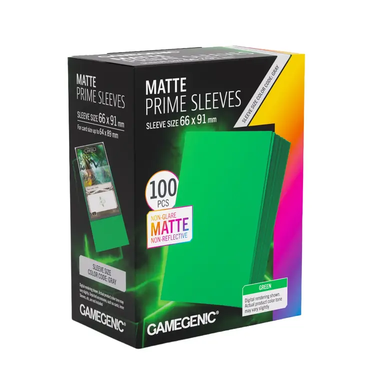 GAMEGENIC GAMEGENIC PRIME SLEEVES GREEN 100CT