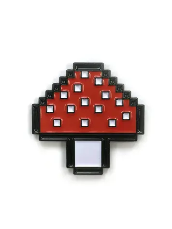KOLORSPUN PIXEL MUSHROOM ENAMEL PIN