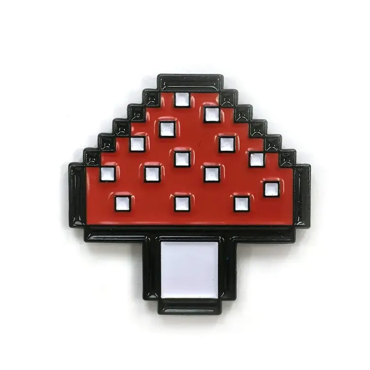 KOLORSPUN PIXEL MUSHROOM ENAMEL PIN