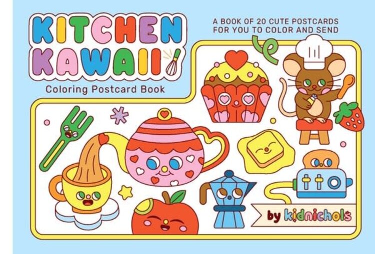 KITCHEN KAWAII COLORING POSTCARD BOOK