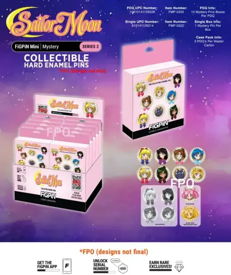 FIGPIN SAILOR MOON SERIES 2 MYSTERY MINI PINS