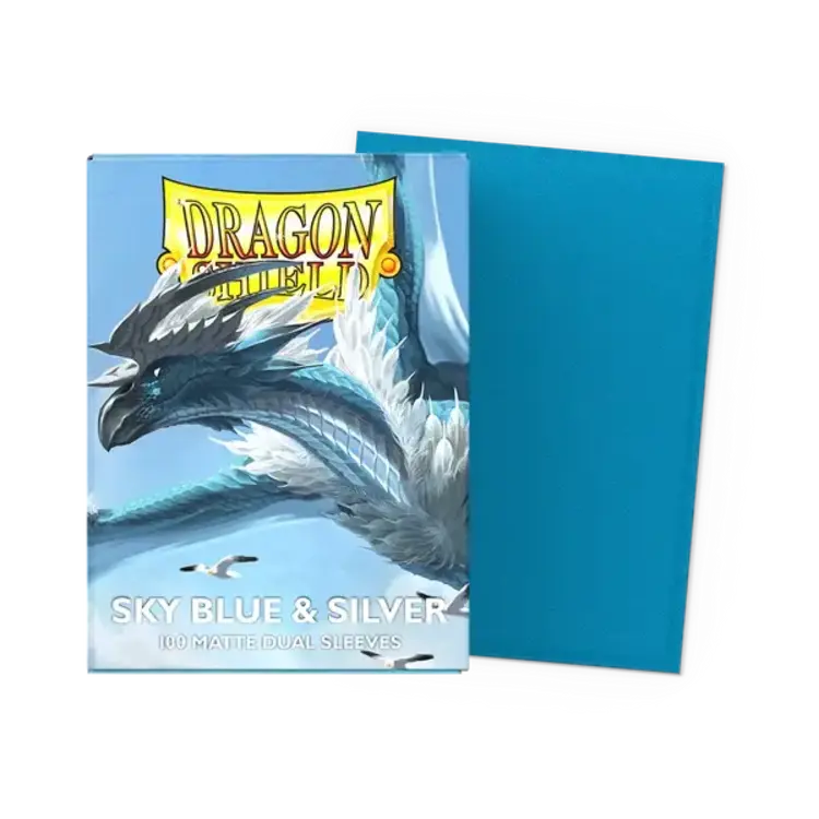 DRAGON SHIELD DRAGON SHIELD 100CT MATTE DUAL SLEEVES SKY BLUE & SILVER