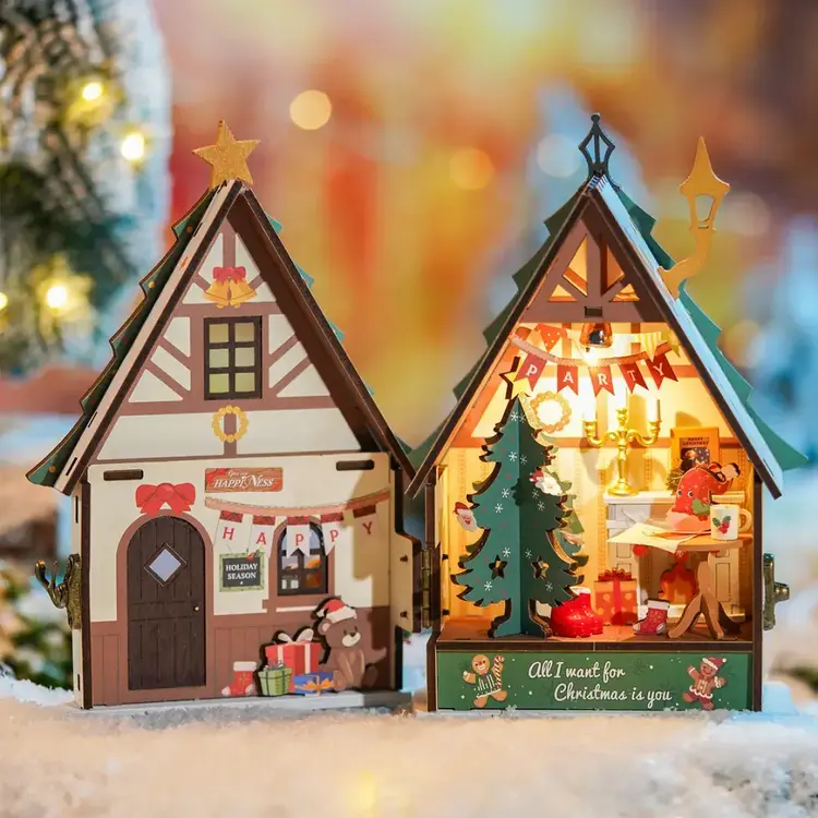 ROLIFE DIY MINIATURE HOUSE TWINKLING CHRISTMAS HOUSE