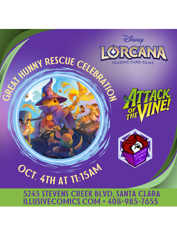 LORCANA THE GREAT HUNNY RESCUE CELEBRATION 10/4 @ 11;15AM