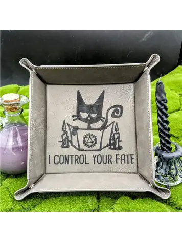 CAT DUNGEON MASTER DICE TRAY GRAY WITH BLACK