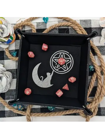 CAT PENTAGRAM DICE TRAY BLACK WITH SILVER