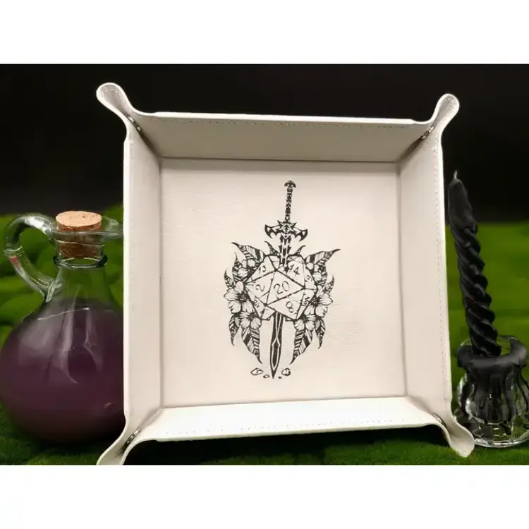 DICE SWORD DICE TRAY WHITE WITH BLACK