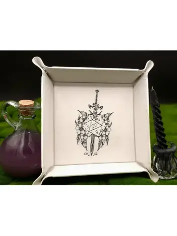 DICE SWORD DICE TRAY TEAL WITH BLACK