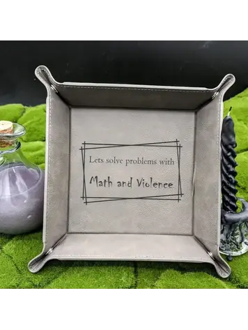 FUNNY MATH AND VIOLENCE DICE TRAY RED WITH BLACK
