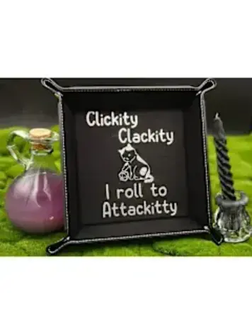 CAT ROLL TO ATTACKITTY DICE TRAY GREY WITH BLACK