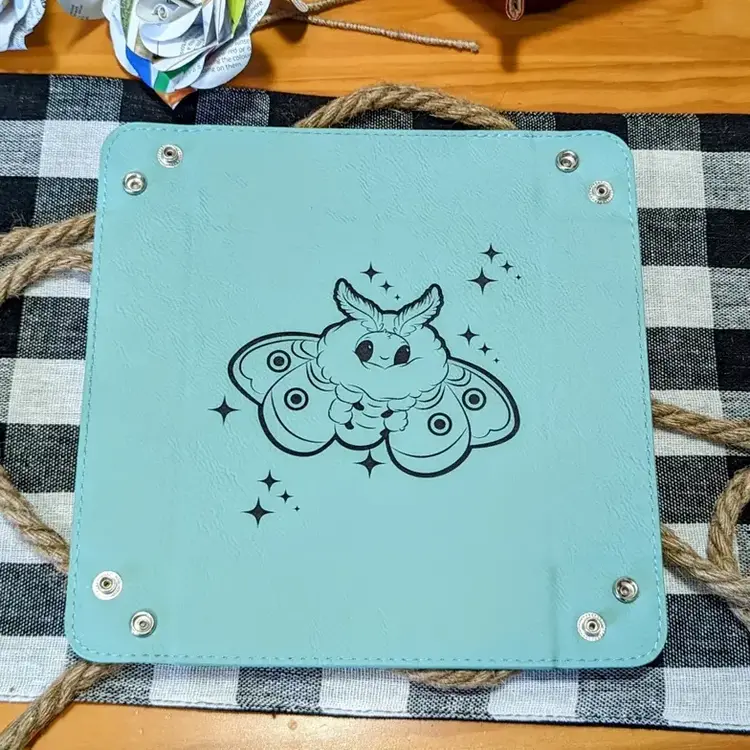 CUTE MOTH DICE TRAY TEAL WITH BLACK