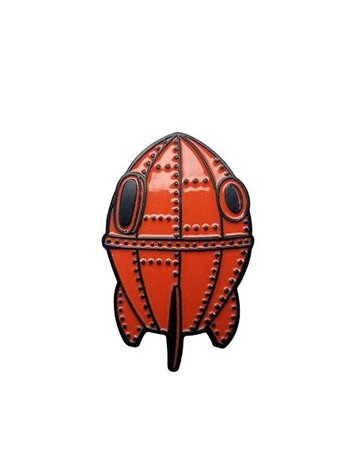 TITAN COMICS WALLACE & GROMIT ROCKET SHIP ENAMEL PIN BADGE