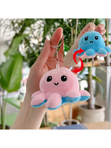 REVERSIBLE OCTOPUS KEYCHAIN PINK TO BLUE
