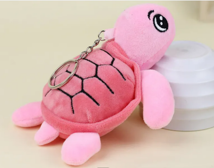CARTOON SEA TURTLE PLUSH KEYCHAIN PINK