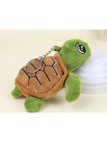 CARTOON SEA TURTLE PLUSH KEYCHAIN LIGHT GREEN