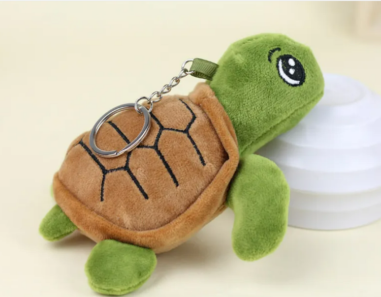 CARTOON SEA TURTLE PLUSH KEYCHAIN LIGHT GREEN