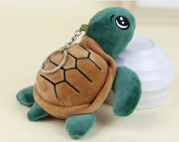 CARTOON SEA TURTLE PLUSH KEYCHAIN DARK GREEN