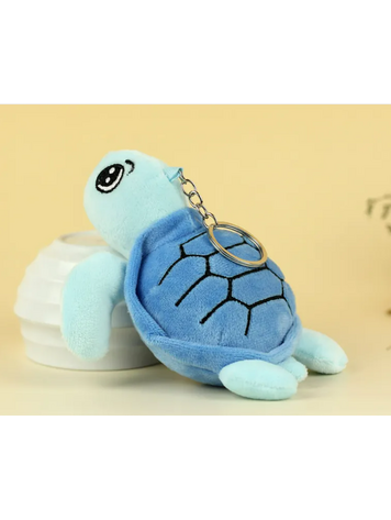 CARTOON SEA TURTLE PLUSH KEYCHAIN BLUE