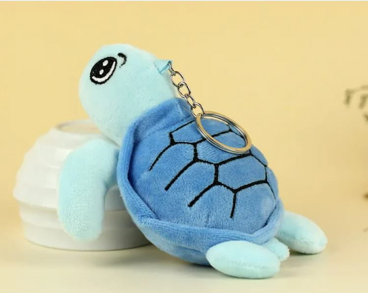 CARTOON SEA TURTLE PLUSH KEYCHAIN BLUE
