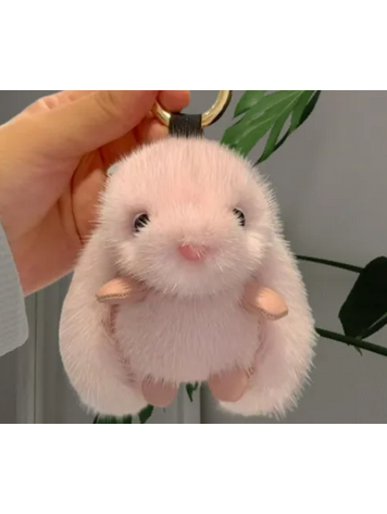 CUTE PLUSH RABBIT KEYCHAIN PINK