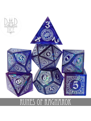 DND DICE RUNES OF RAGNAROK- HANDMADE RPG DICE SET