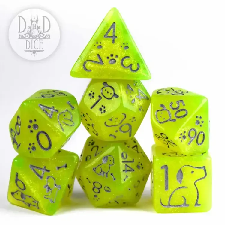 DND DICE PUPPERS TENNIS BALL RPG DICE SET