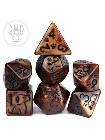 DND DICE PUPPERS RAWHIDE RPG DICE SET