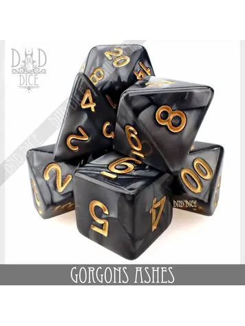 DND DICE GORGONS ASHES RPG DICE SET