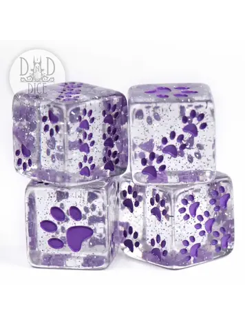 DND DICE PAWS PURPLE 4D6 SET
