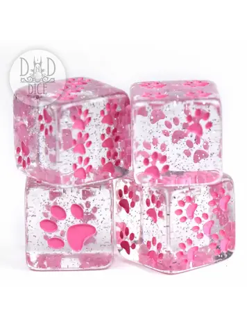 DND DICE PAWS PINK 4D6 SET