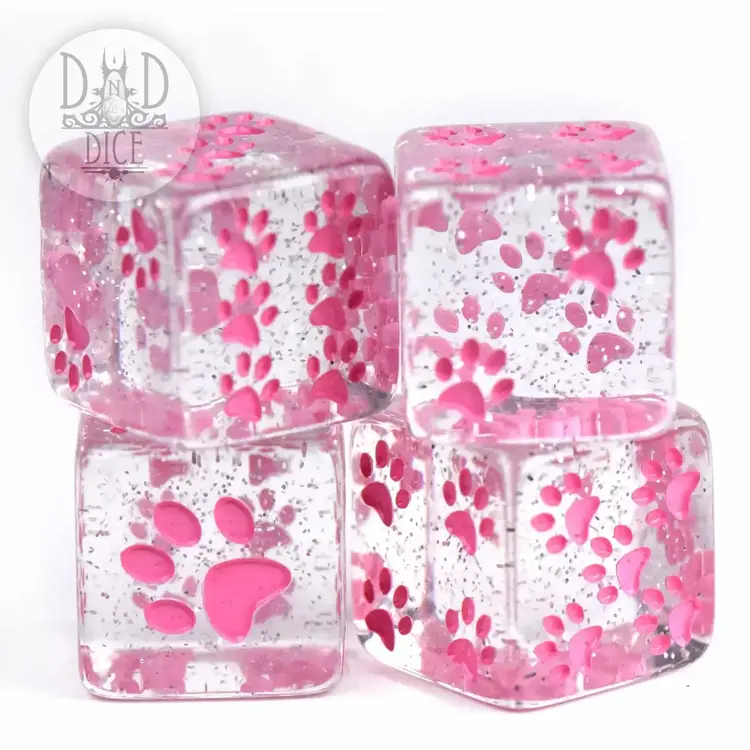 DND DICE PAWS PINK 4D6 SET