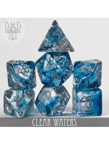 DND DICE CLEAR WATERS RPG DICE SET