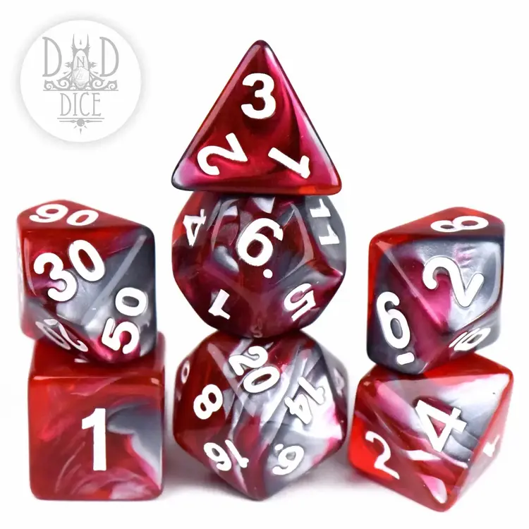 DND DICE STEEL AND BLOOD RPG DICE SET