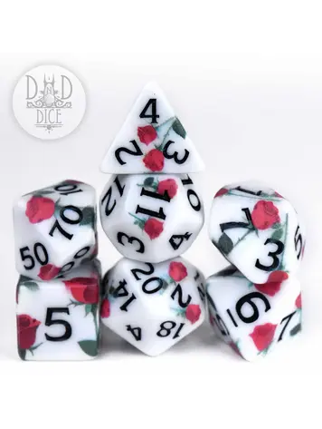 DND DICE ROSE DOODLES RPG DICE SET
