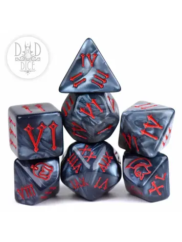 DND DICE ROMAN LEGION GREY RPG DICE SET