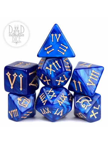 DND DICE ROMAN LEGION BLUE RPG DICE SET