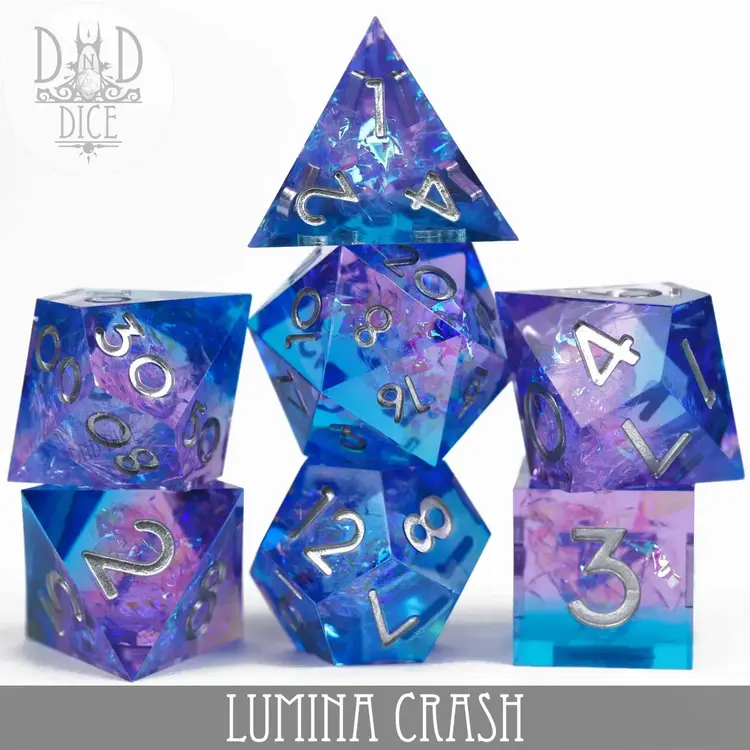 DND DICE LUMINA CRASH  HANDMADE DICE SET