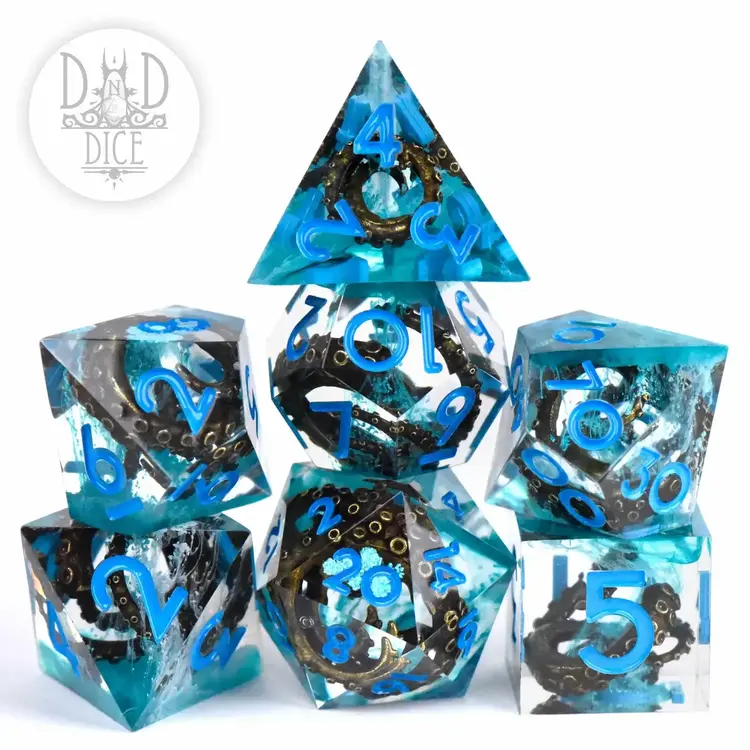 DND DICE KRAKENS CURSE  HANDMADE DICE SET
