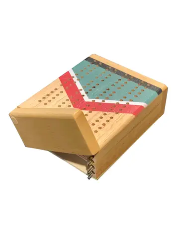 MINI TRAVEL CRIBBAGE SET NAUTICAL PRINT