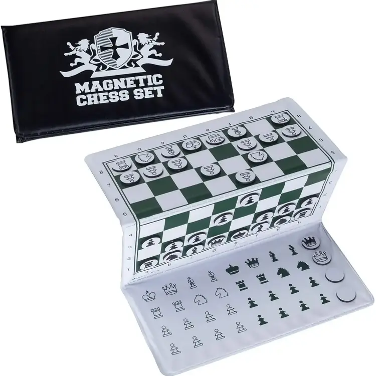MINI WHITE LOGO CHECKBOOK MAGNETIC CHESS SET