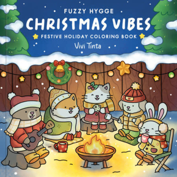 CLARKSON POTTER FUZZY HYGGE CHRISTMAS VIBES FESTIVE HOLIDAY COLORING BOOK