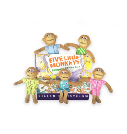 MerryMakers Livre et petites marionnettes Five Little Monkeys