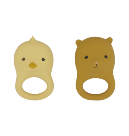 konges slojd 2 pack Chicken and Bear teethers